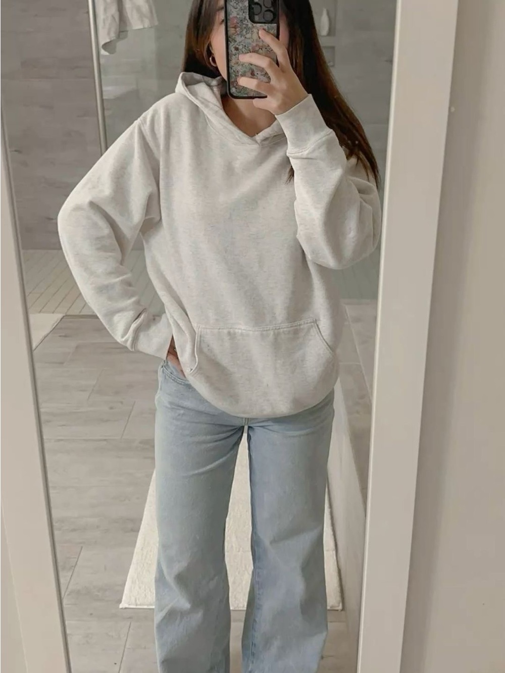 Hollister Light Gray Feel Good Oversized Hoodie - Picture 3 of 4
